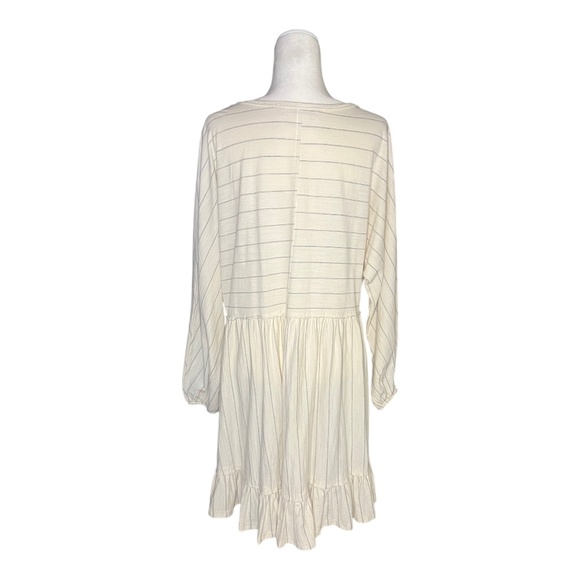 Free People Beach Cream Striped Ruffle Cotton Mini Dress SP - Picture 3 of 5